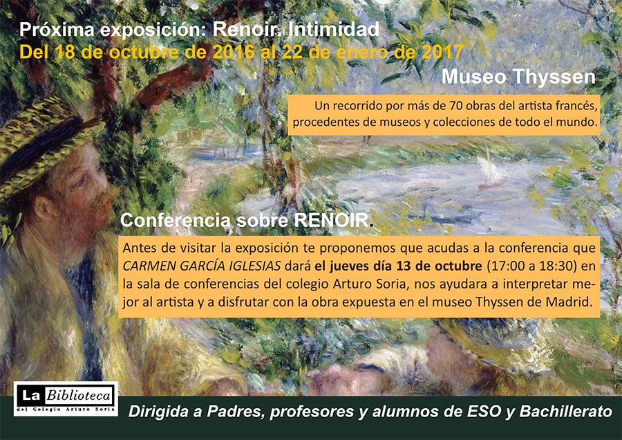 Conferencia sobre Renoir en el Colegio Arturo Soria