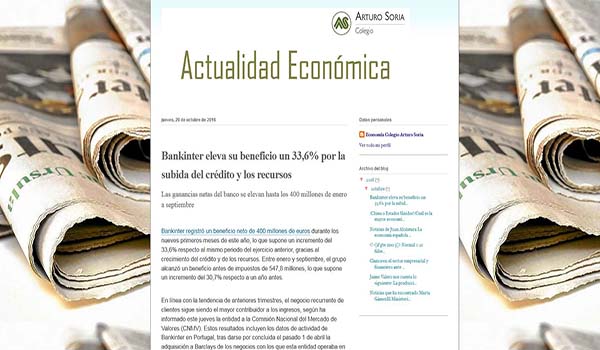Blog creado por los alumnos de economía de 4ºESO y 1º de Bachillerato del Colegio Arturo Soria