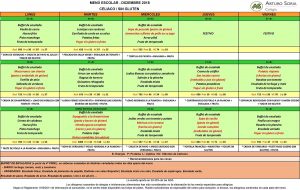 Menú diciembre 2018