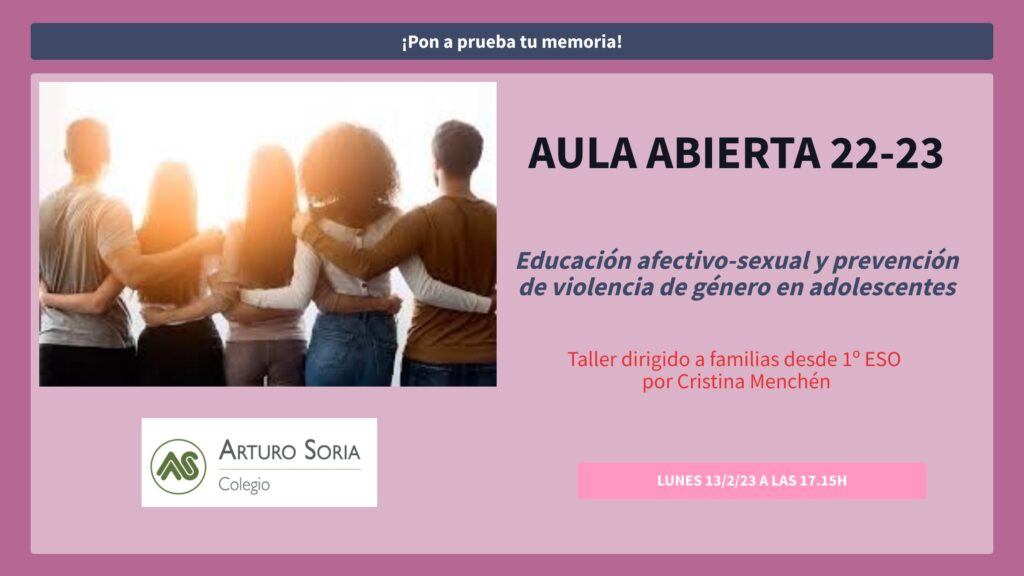 Cartel Aula Abierta: Educación afectivo-sexual y prevención de violencia de género en adolescentes.